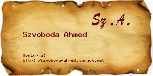 Szvoboda Ahmed névjegykártya